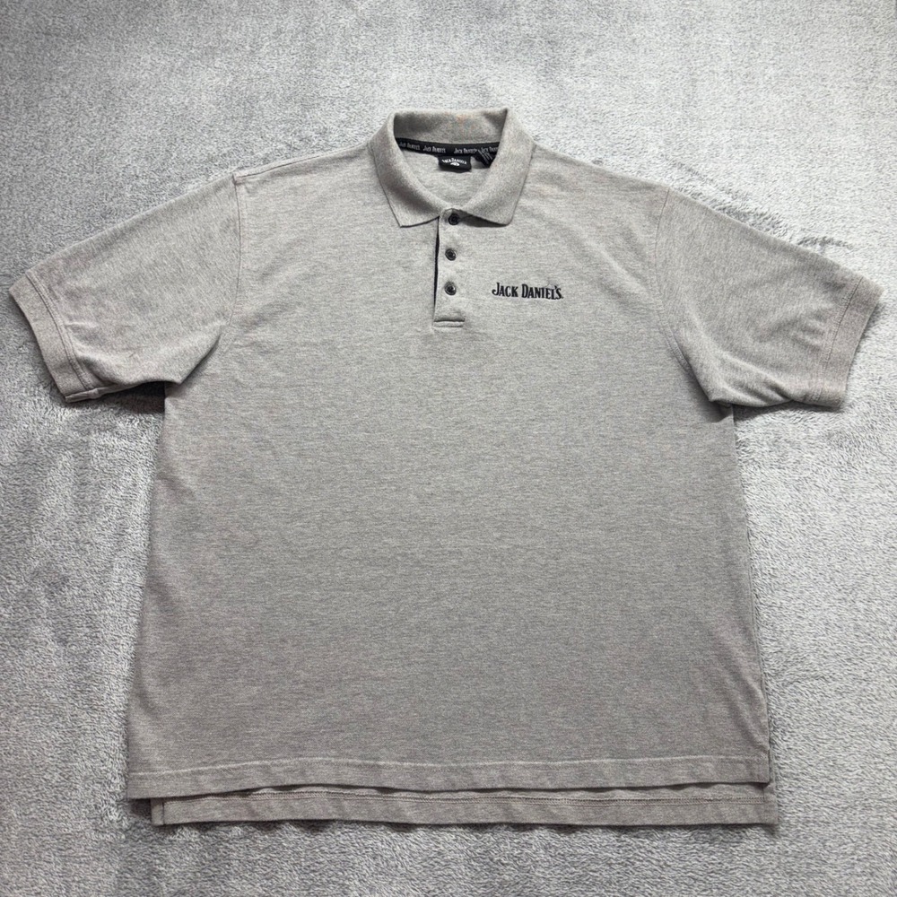 Jack Daniel's 2005 Polo Shirt Men XL Grey Good Short Sleeve Cotton Logo